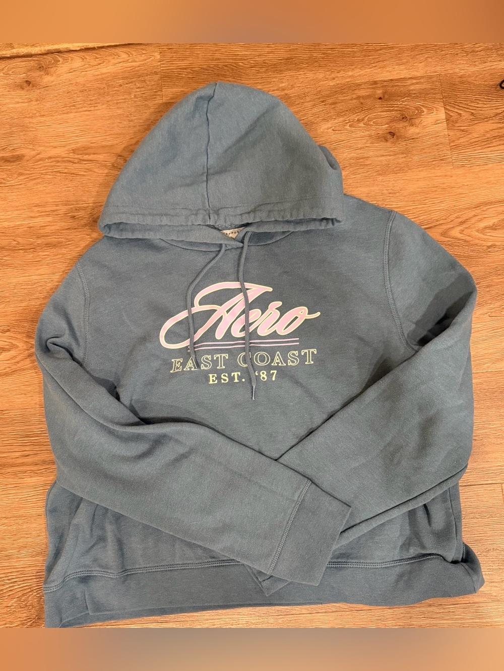 Aéropostale Set - Blue Hoodie & Sweatpants, East Coast Pink Logo - Picture 2 of 8
